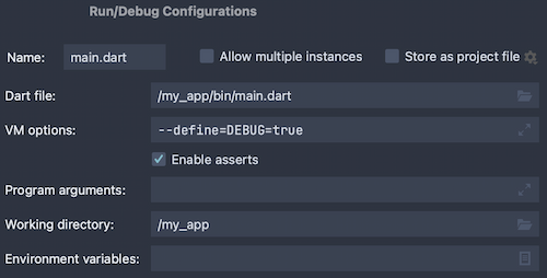 Agregar la opción define a un IDE de Jetbrains