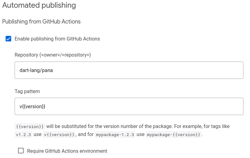 Configuración de la publicación desde GitHub Actions en pub.dev