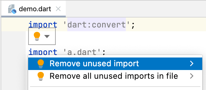 Un menú contextual en IntelliJ IDEA ofreciendo eliminar todos los imports sin usar en el archivo.