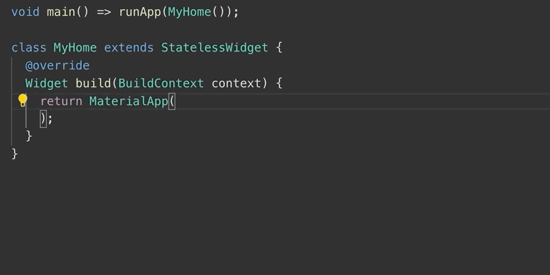 Un desarrollador crea un widget de Flutter usando ML Complete.
