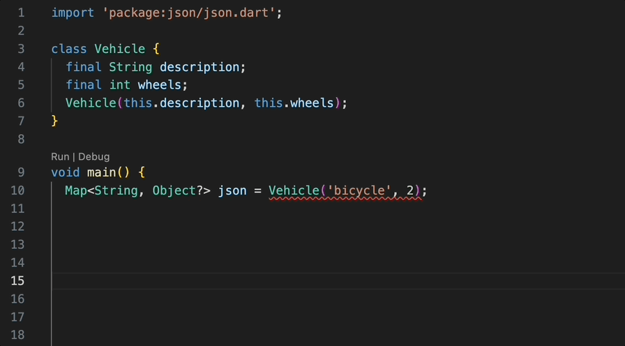 Usando la macro JsonCodable en Dart para auto-generar completion de código para un método toJson.