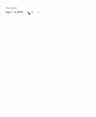 Animación que demuestra el componente Material Date Picker.