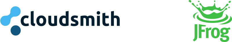 Logos de Cloudsmith y JFrog Artifactory.