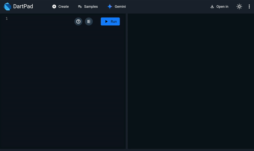 Una animación mostrando un usuario proporcionando una imagen a Gemini en DartPad para generar un layout de app de Flutter.