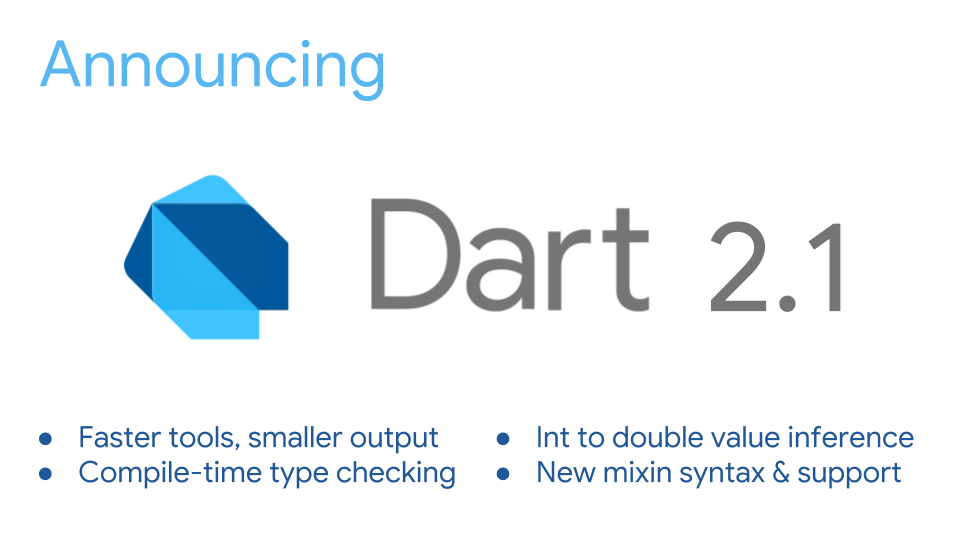 Anunciando Dart 2.1: Rendimiento y usabilidad mejorados